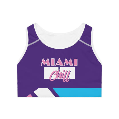 Miami + Chill Sports Bra Purple