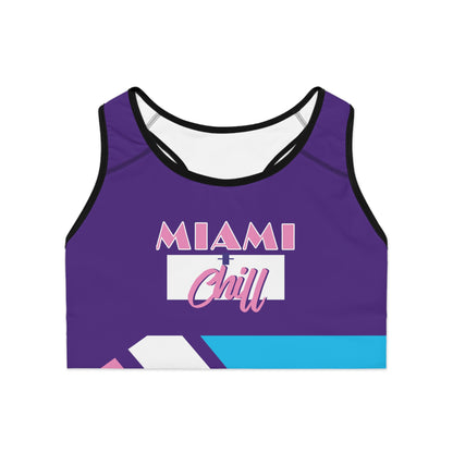 Miami + Chill Sports Bra Purple