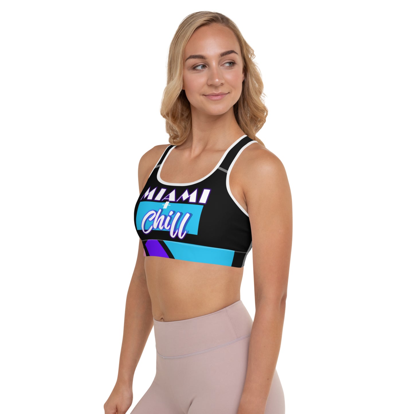 Miami + Chill Sports Bra Black