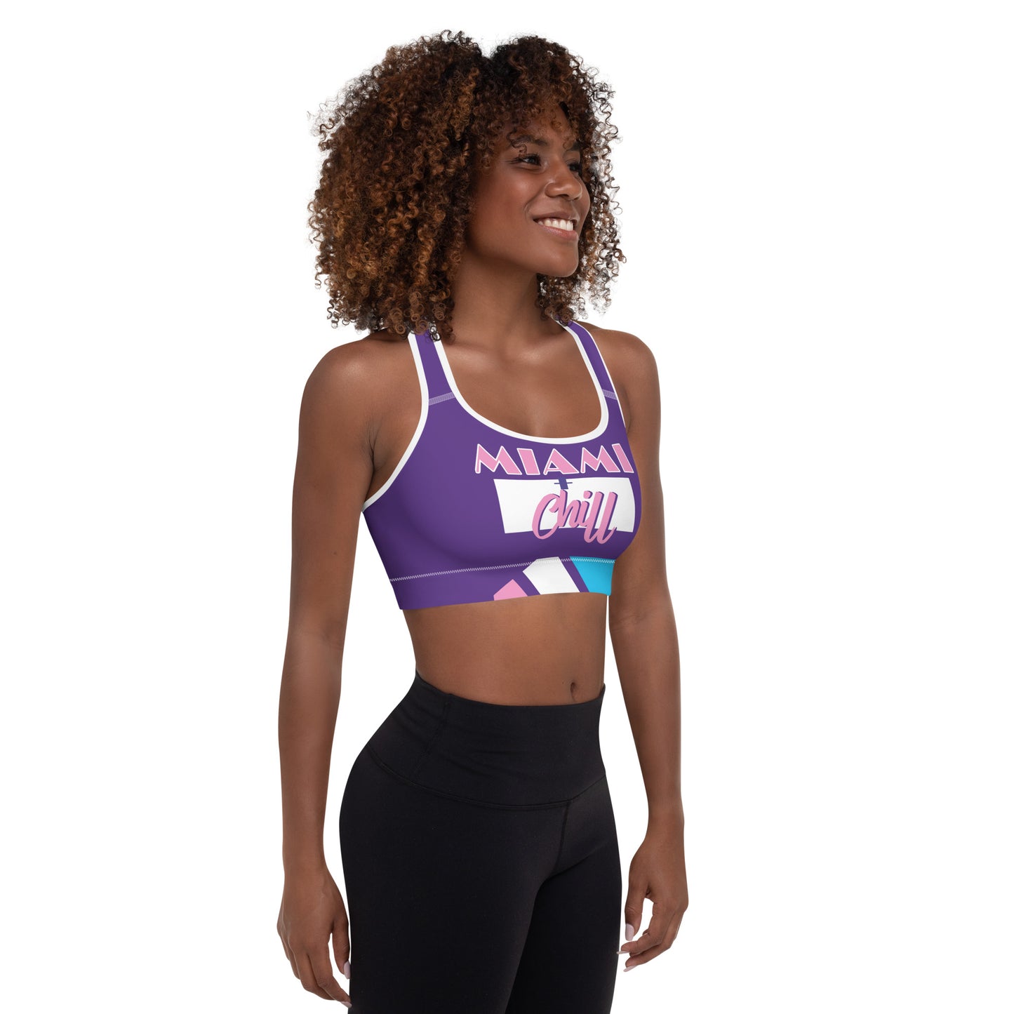 Miami + Chill Sports Bra Purple