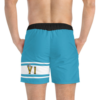 VI Stamp Aqua Swim Trunks