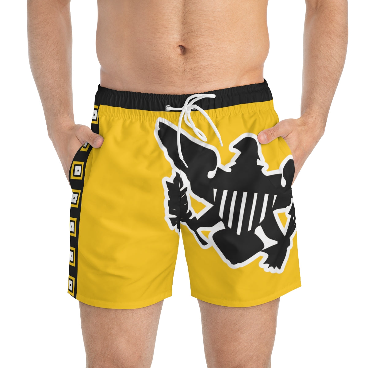 VI Stamp Gold Swim Trunks