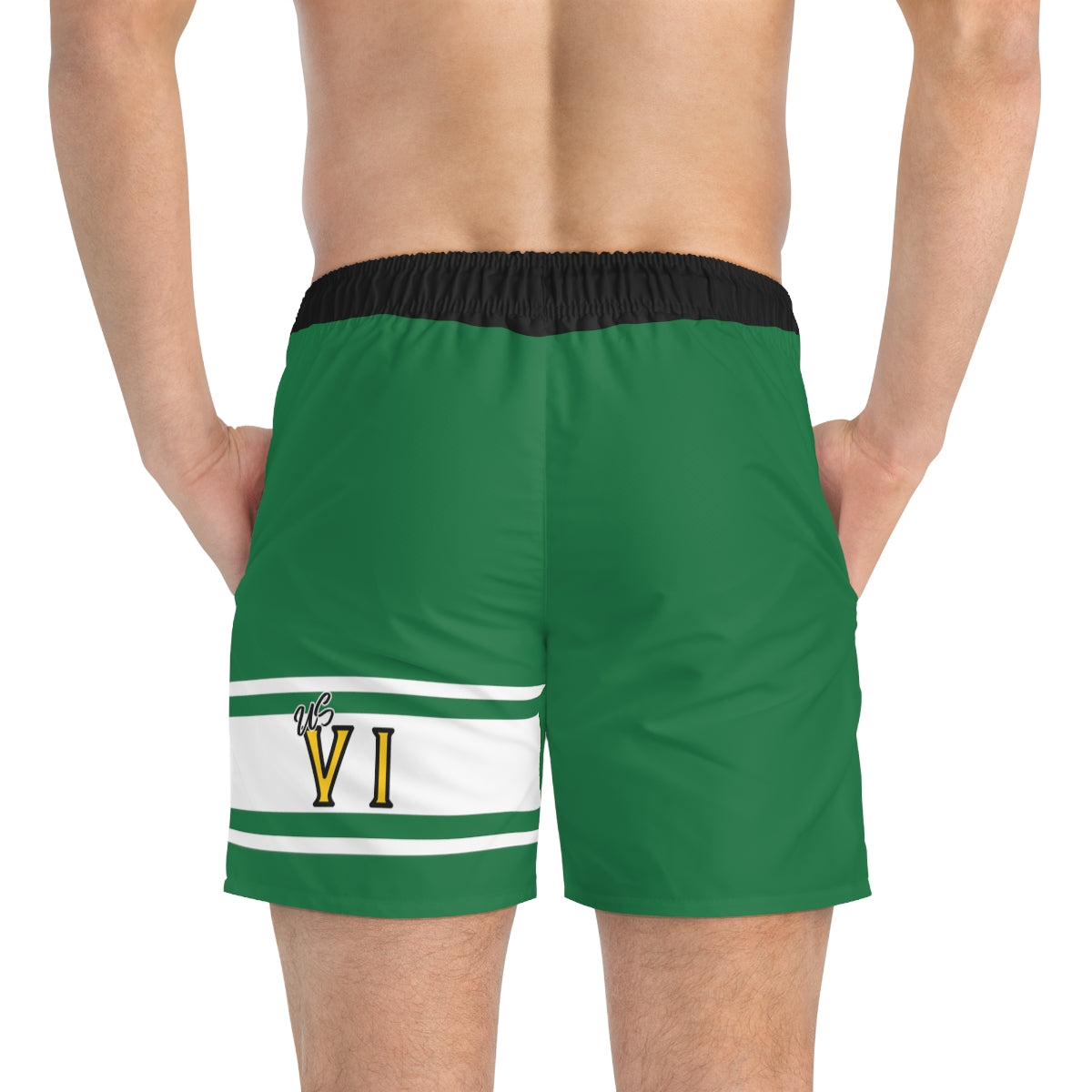 VI Stamp Green Swim Trunks