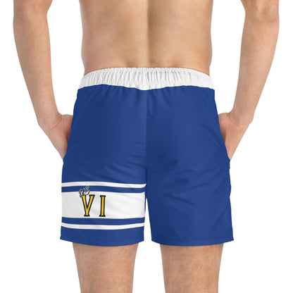 VI Stamp Royal Swim Trunks