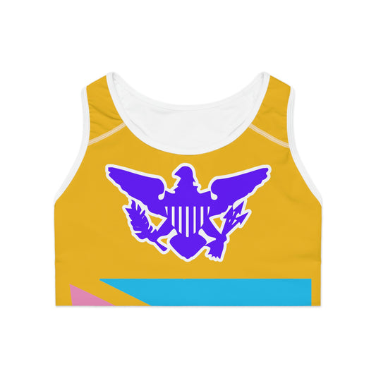 VI Stamp Sports Bra Gold