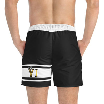 VI Stamp Black Swim Trunks