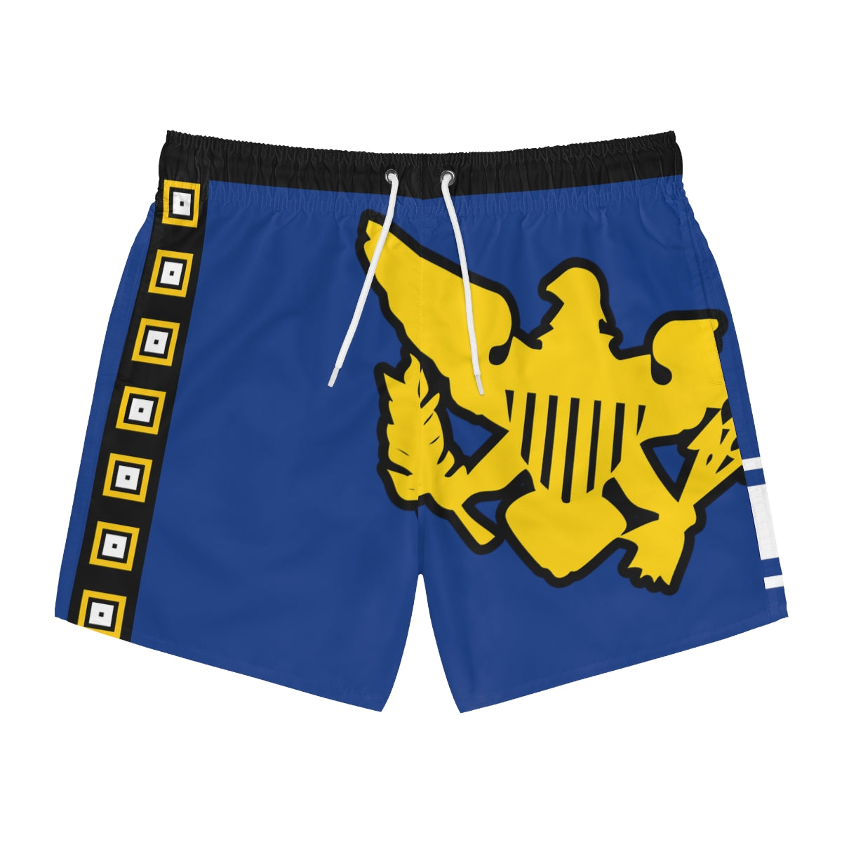 VI Stamp Royal & Black Swim Trunks