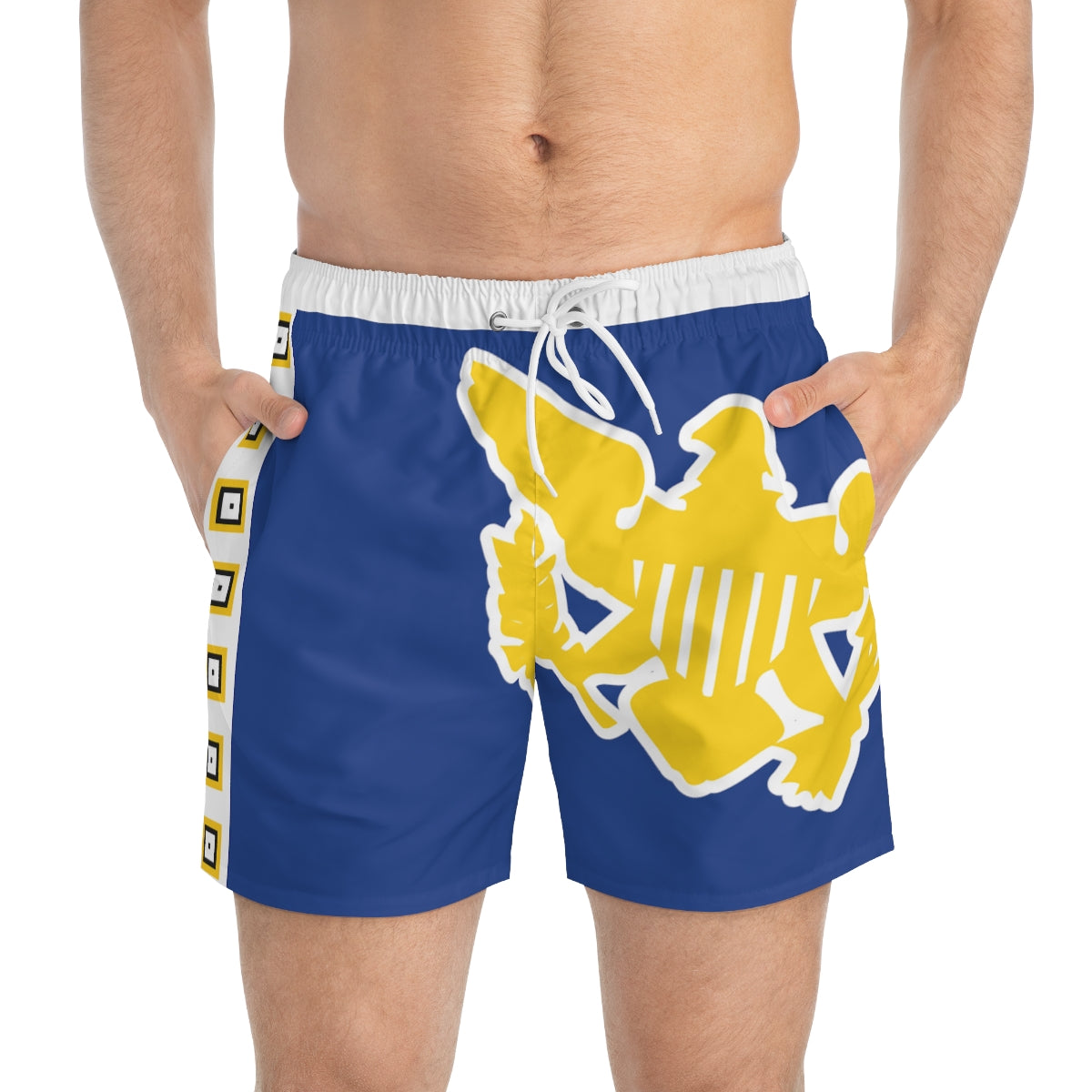 VI Stamp Royal Swim Trunks