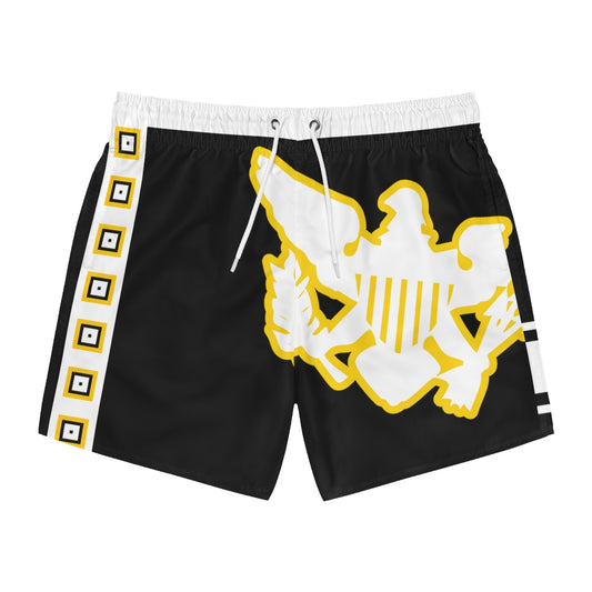 VI Stamp Black Swim Trunks