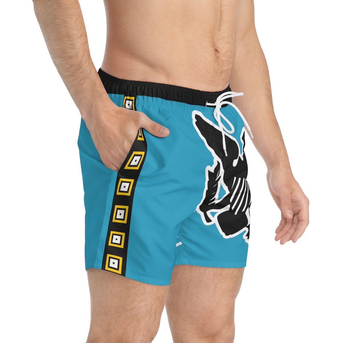 VI Stamp Aqua Swim Trunks