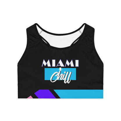 Miami + Chill Sports Bra Black