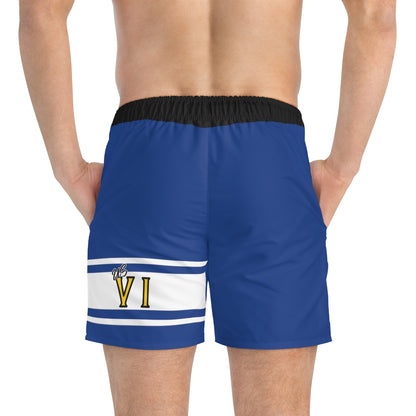 VI Stamp Royal & Black Swim Trunks