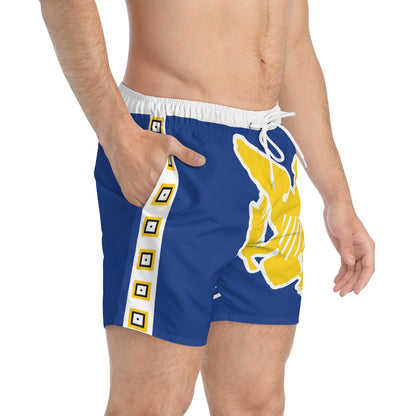 VI Stamp Royal Swim Trunks