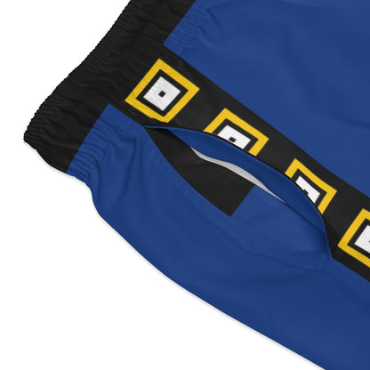 VI Stamp Royal & Black Swim Trunks