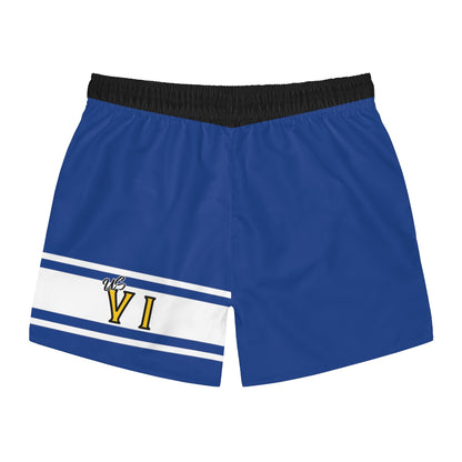 VI Stamp Royal & Black Swim Trunks