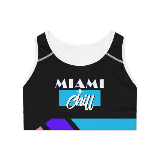 Miami + Chill Sports Bra Black