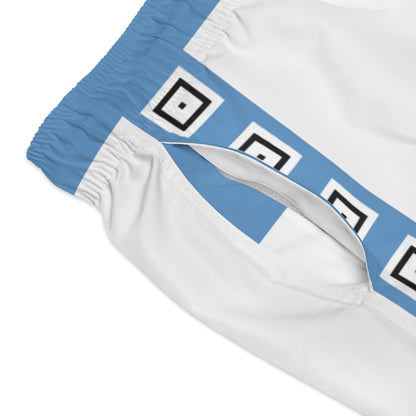 VI Stamp Blue Swim Trunks