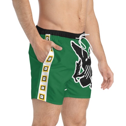 VI Stamp Green Swim Trunks